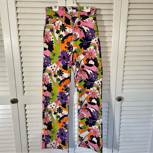 BDG Cowboy Corduroy Pants in Trippy Floral Print - Picture 1 of 6